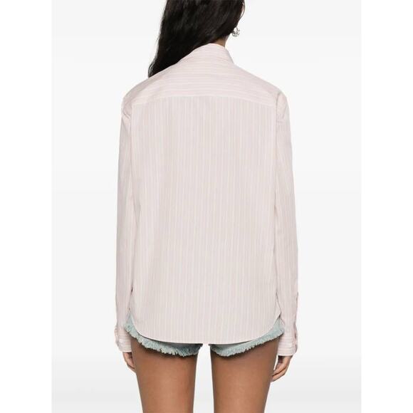 Zadig & Voltaire Sydna Raye Cool Cat Cotton Shirt in Pink Striped XS - Picture 4 of 4